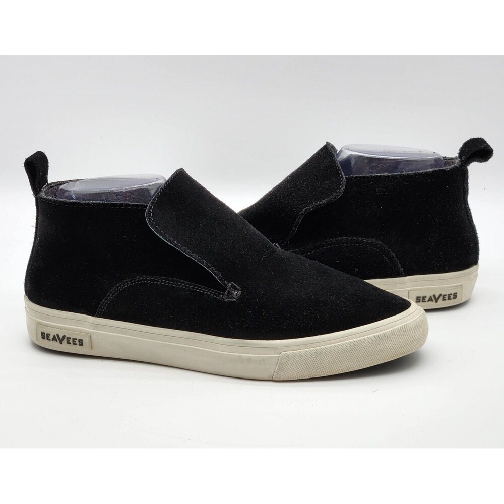 SeaVees Huntington Middie Black Suede Slip On Sneaker Womens 8.5 Boho Skate Gorp